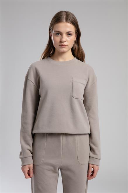 Flora Kadın O Yaka Sweatshirt Kahverengi