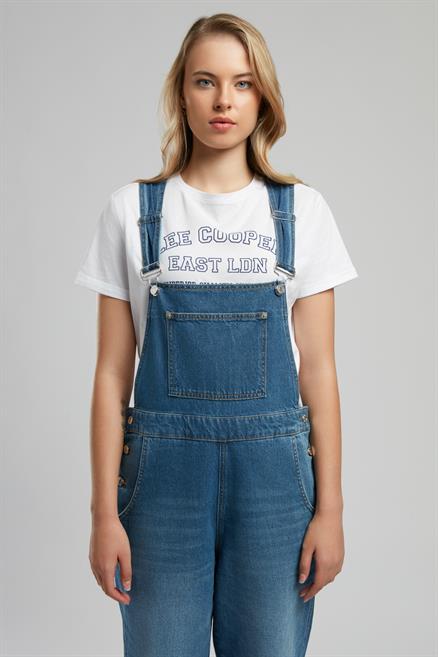 Flowers Kadın Jean Salopet Denim
