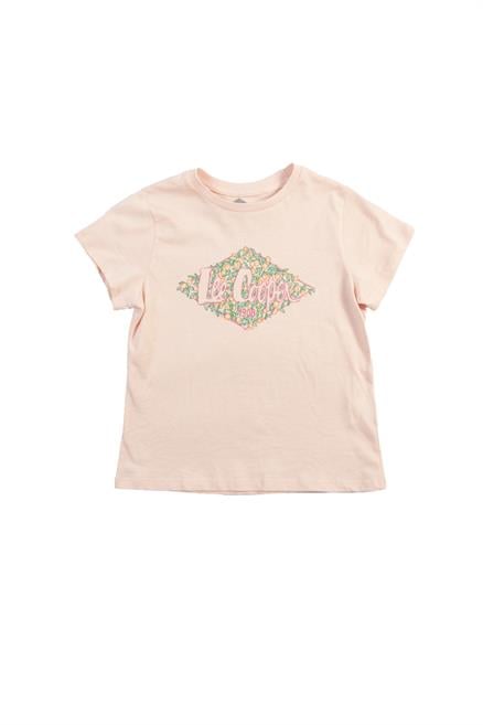 Flowers Kız Çocuk %100 Pamuk Örme T-Shirt Pudra