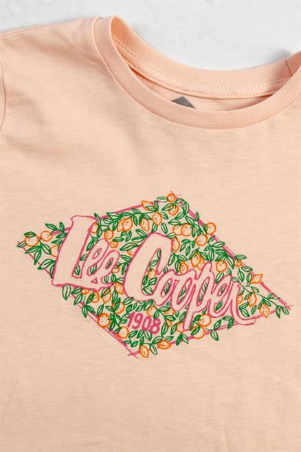 Flowers Kız Çocuk %100 Pamuk Örme T-Shirt Pudra