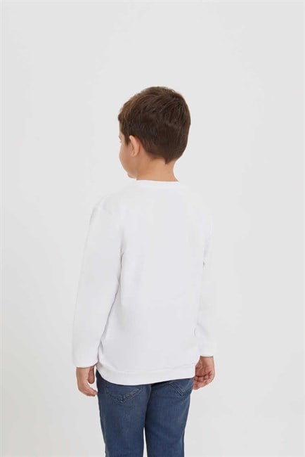 Frank Erkek Çocuk %100 Pamuk Sweatshirt Beyaz