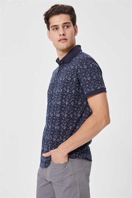 Fresh Erkek %100 Pamuk Polo Yaka T-Shirt Lacivert