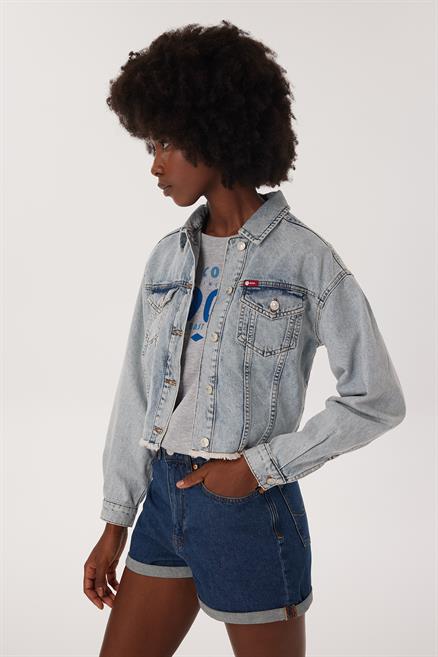 Freya 1 Kadın %100 Pamuk Jean Ceket Denim