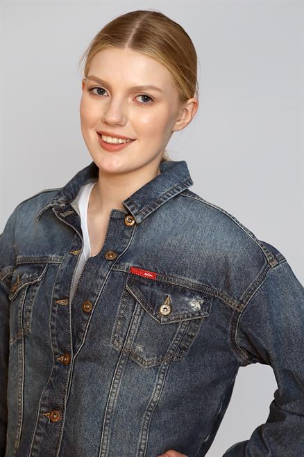 Freya 2 Kadın %100 Pamuk Jean Ceket Denim