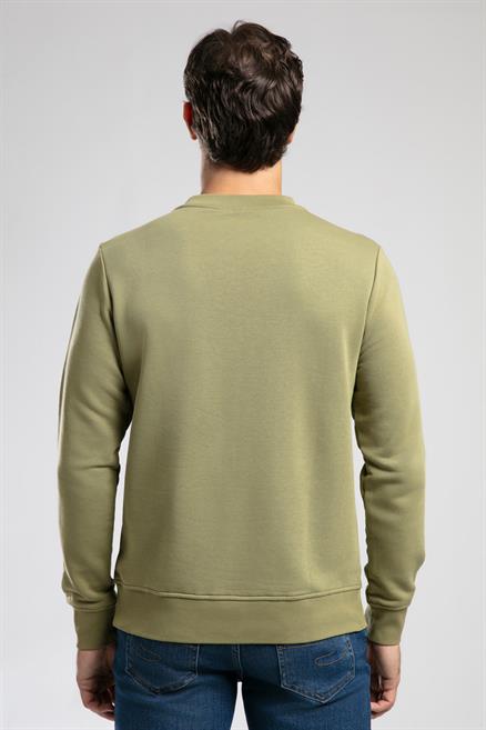 Frose Erkek O Yaka Sweatshirt Açık Haki