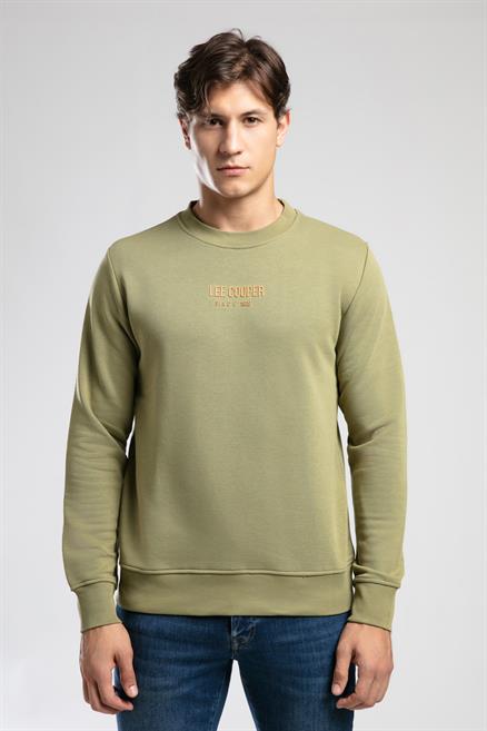 Frose Erkek O Yaka Sweatshirt Açık Haki