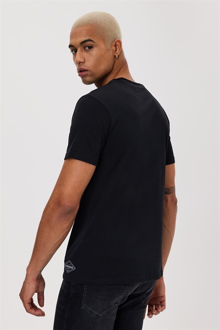 Gael Erkek %100 Pamuk O Yaka T-Shirt Siyah
