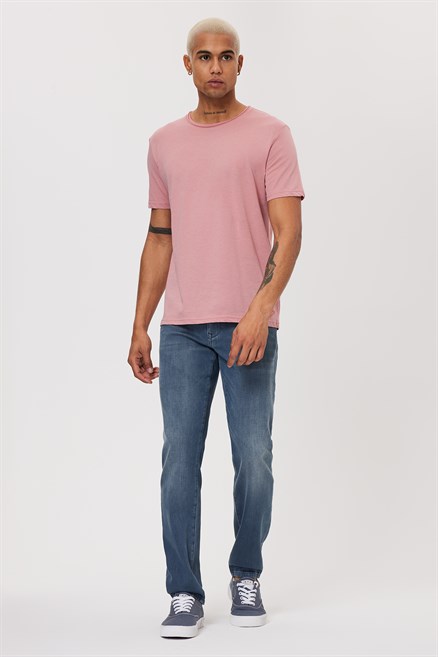 Gael Erkek %100 Pamuk O Yaka T-Shirt Somon