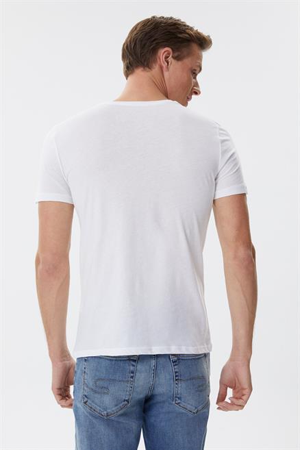 Gameover Erkek %100 Pamuk Bisiklet Yaka T-Shirt Beyaz