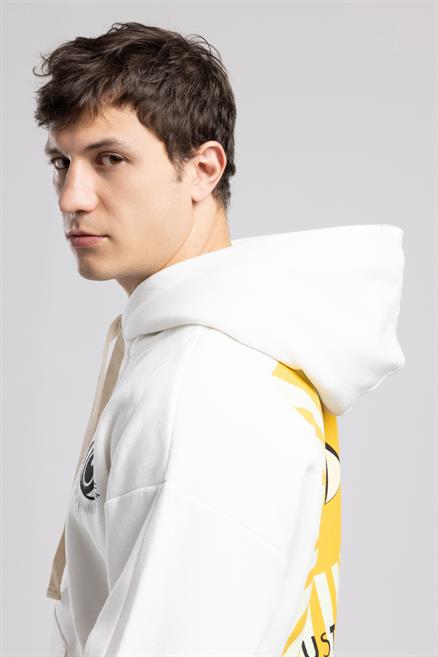 Garci Erkek Kapüşonlu Sweatshirt Beyaz