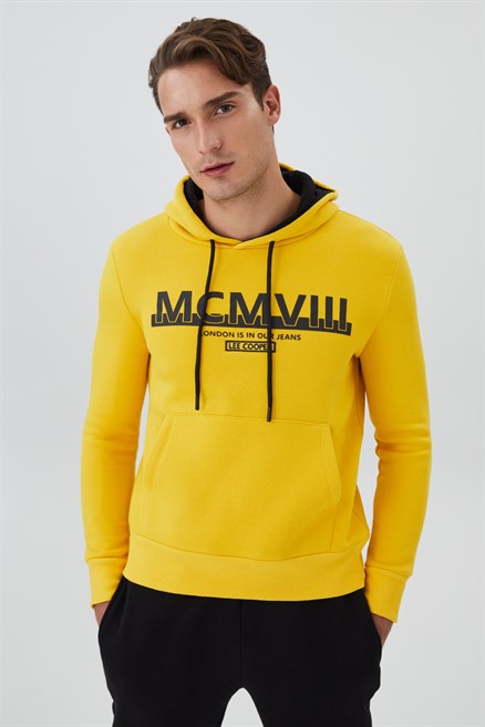 Garen Erkek Kapüşonlu Sweatshırt Koyu Sarı