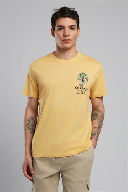 Gavino Erkek O Yaka T-Shirt Safran