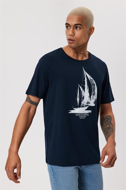 Gawain Erkek %100 Pamuk O Yaka T-Shirt Lacivert