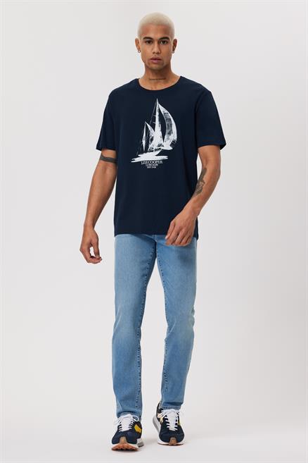 Gawain Erkek %100 Pamuk O Yaka T-Shirt Lacivert