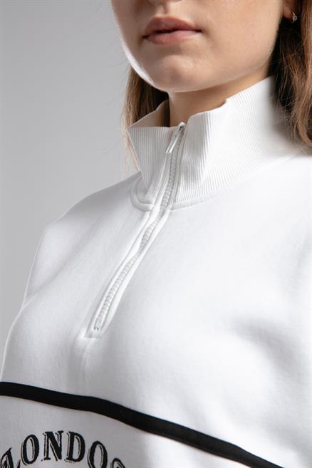 Grace Kadın Dik Yaka Sweatshirt Beyaz