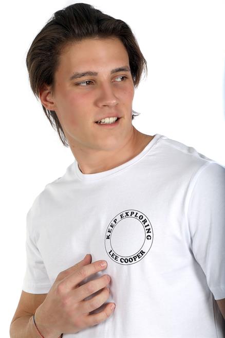 Grapes Erkek %100 Pamuk O Yaka T-Shirt Beyaz