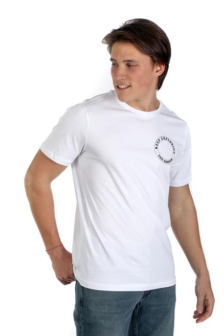 Grapes Erkek %100 Pamuk O Yaka T-Shirt Beyaz