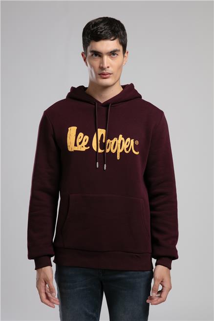 Greg Erkek Kapüşonlu Sweatshirt Mürdüm