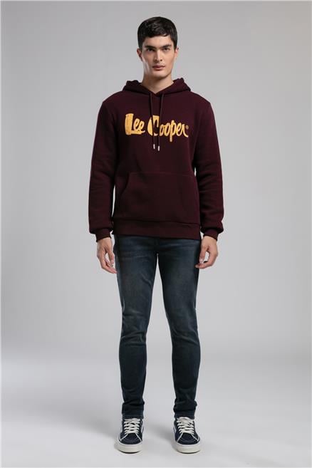 Greg Erkek Kapüşonlu Sweatshirt Mürdüm