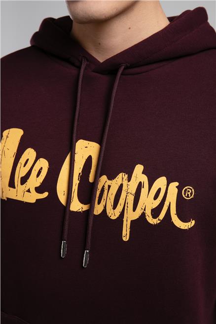 Greg Erkek Kapüşonlu Sweatshirt Mürdüm