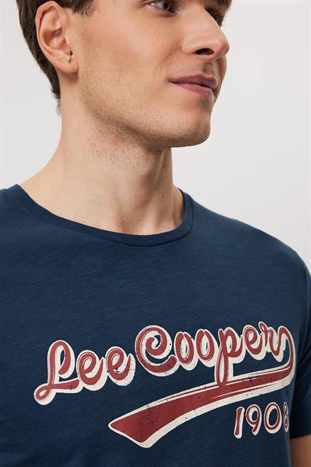 Hardy Erkek %100 Pamuk O Yaka T-Shirt Lacivert
