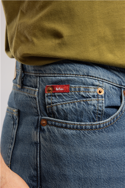 Harry Erkek Straıght Normal Kesim Normal Bel Düz Paça Jean Pantolon Mavi