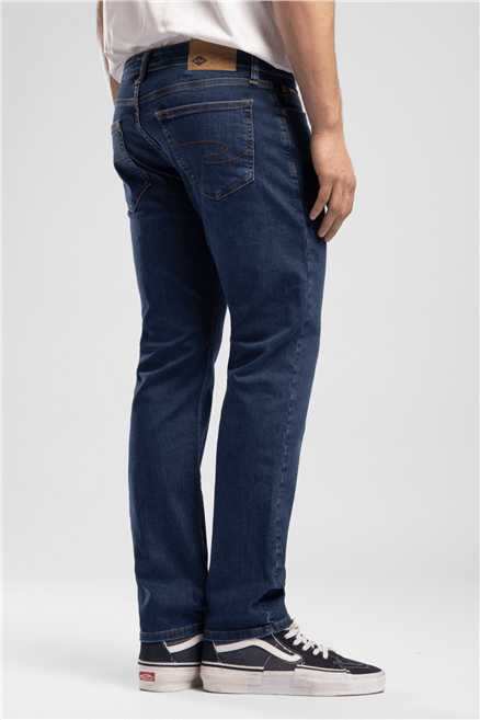 Harry Erkek Straıght Normal Kesim Normal Bel Düz Paça Jean Pantolon Mavi