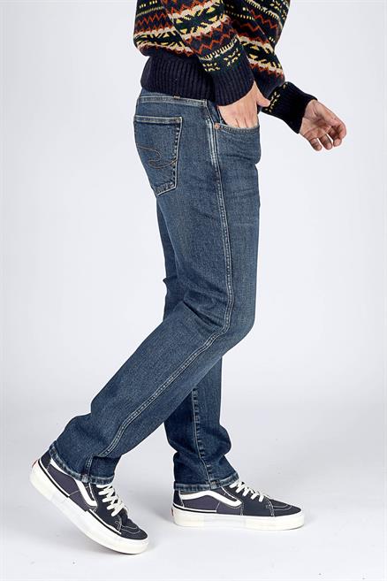 Harry Erkek Straıght Normal Kesim Normal Bel Düz Paça Jean Pantolon Mavi