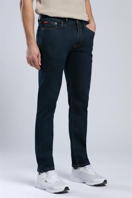 Harry Erkek Straıght Normal Kesim Normal Bel Düz Paça Jean Pantolon Mavi