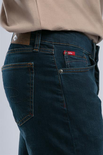 Harry Erkek Straıght Normal Kesim Normal Bel Düz Paça Jean Pantolon Mavi