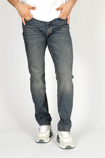 Harry Erkek Straıght Normal Kesim Normal Bel Düz Paça Jean Pantolon Mavi