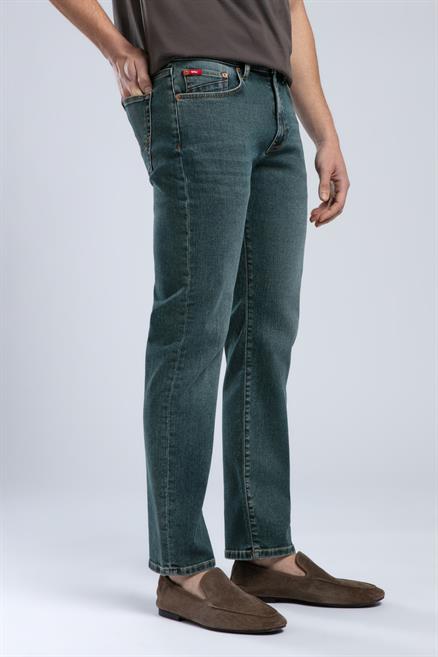 Harry Erkek Straıght Normal Kesim Normal Bel Düz Paça Jean Pantolon Yeşil