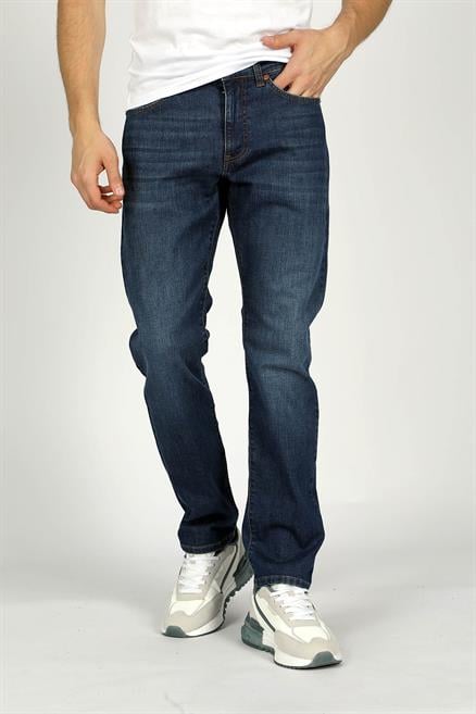 Harry Erkek Straıght Normal Kesim Normal Bel Düz Paça Jean Pantolon Mavi
