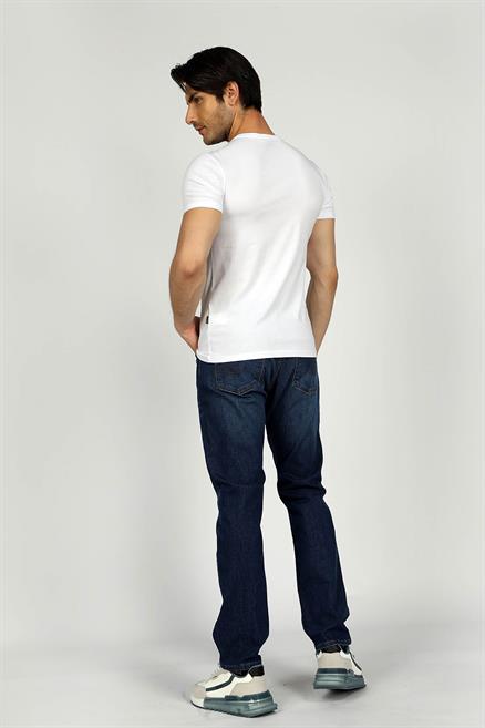 Harry Erkek Straıght Normal Kesim Normal Bel Düz Paça Jean Pantolon Mavi