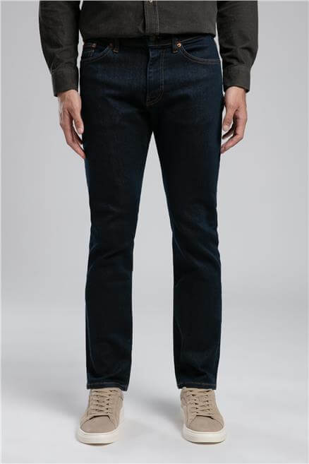 Harry Erkek Straıght Normal Kesim Normal Bel Düz Paça Jean Pantolon Mavi
