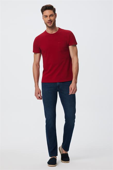 Harry Erkek Straıght Normal Kesim Normal Bel Düz Paça Jean Pantolon Mavi