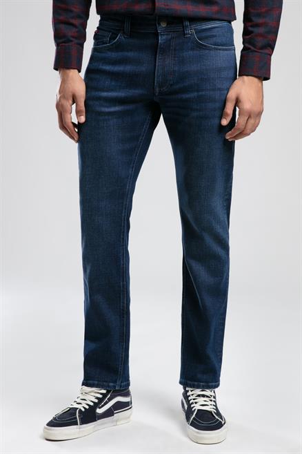 Harry Erkek Straıght Normal Kesim Normal Bel Düz Paça Jean Pantolon Mavi
