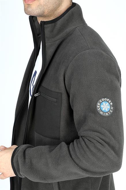 Hector Erkek Dik Yaka Fermuarlı Sweatshirt Antrasit