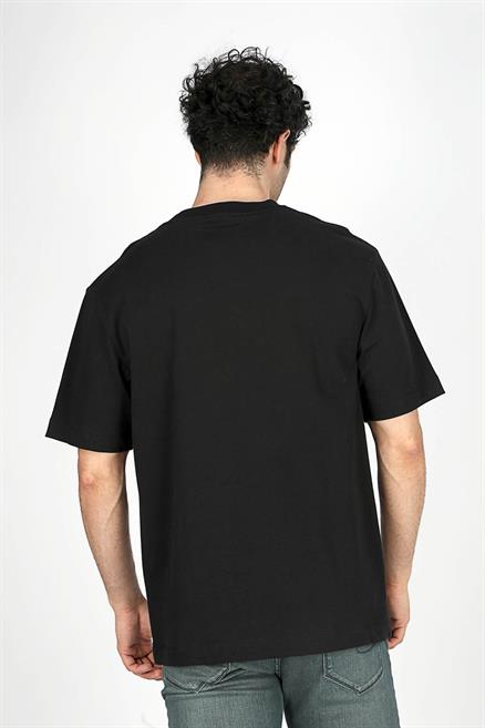 Hevass Erkek %100 Pamuk O Yaka T-Shirt Siyah
