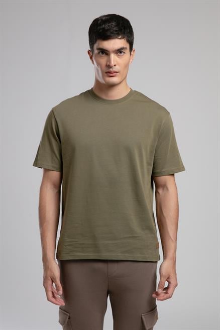 Hevass Erkek O Yaka Kısa Kol T-Shirt Haki