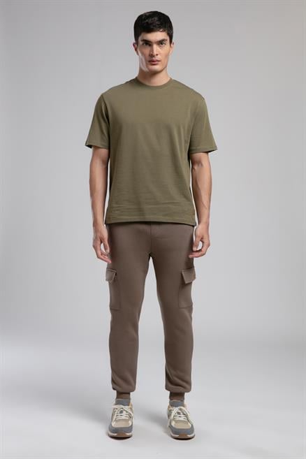 Hevass Erkek O Yaka Kısa Kol T-Shirt Haki