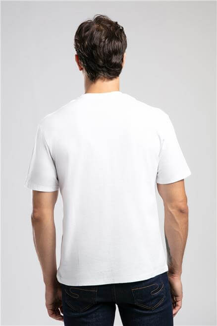 Hevass Erkek O Yaka T-Shirt Beyaz