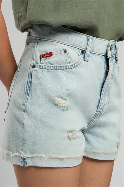 Holly 2 Kadın %100 Pamuk Jean Şort Denim