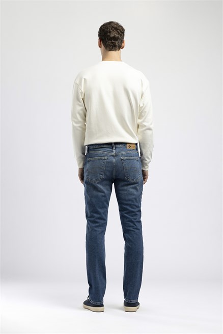 Jack Erkek Slim Yüksek Bel Dar Paça Jean Mavi