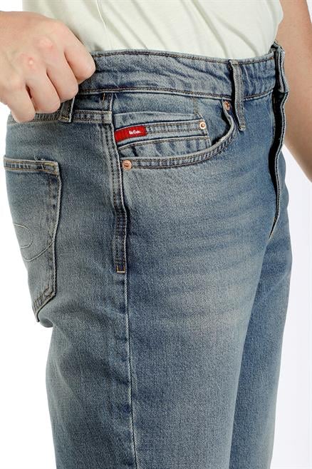 Jack Erkek Slım Dar Kesim Yüksek Bel Dar Paça Jean Pantolon Mavi