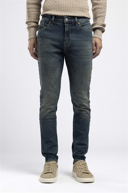 Jagger Erkek Slim Straight Normal Bel Dar Kesim Jean Mavi