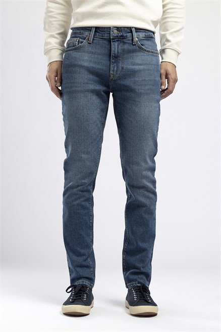 Jack Erkek Slim Yüksek Bel Dar Paça Jean Mavi