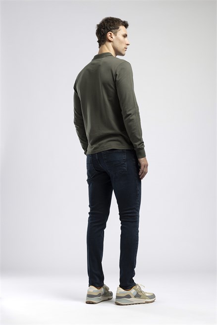 Jack Erkek Slim Yüksek Bel Dar Paça Jean Lacivert