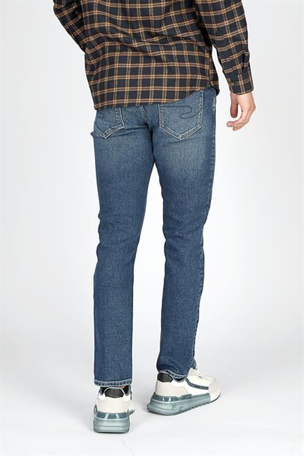 Jack Erkek Slım Dar Kesim Yüksek Bel Dar Paça Jean Pantolon Mavi