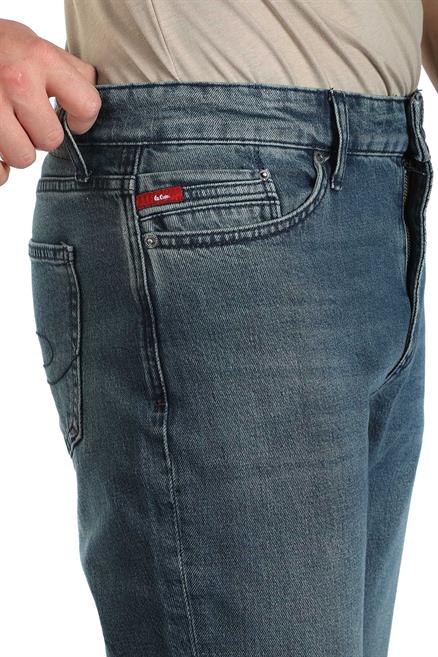 Jack Erkek Slım Dar Kesim Yüksek Bel Dar Paça Jean Pantolon Mavi